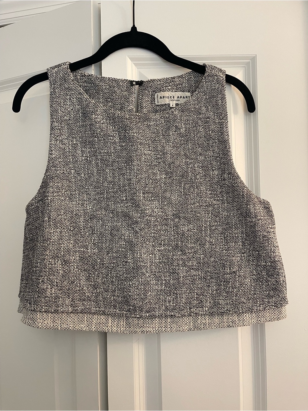Apiece Apart Tweed Crop Top in Gray